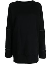 Y's Yohji Yamamoto - Zip-Detail Cotton Sweatshirt - Lyst