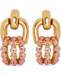 Oscar de la Renta - Pave Link Crystal-embellished Earrings - Lyst