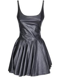 Haikure - Lucrezia Pleated Leather Mini Dress - Lyst