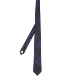 Burberry Cravatta con motivo tartan - Blu