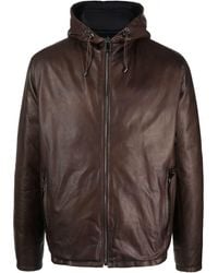 Dell'Oglio - Hooded Leather Jacket - Lyst