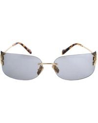 Miu Miu - Lunettes De Soleil Géométriques À Plaque Logo - Lyst