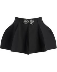 Genny - Bow-Embellished Flared Mini Skirt - Lyst