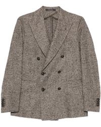 Tagliatore - Double-Breasted Textured Blazer - Lyst