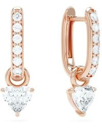 LOEV - 14Kt Rose Allday Diamond Hoop Earrings - Lyst