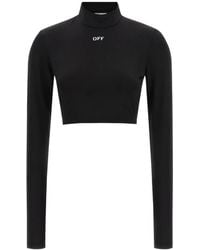 Off-White c/o Virgil Abloh - Haut Crop Off Stamp À Manches Longues - Lyst