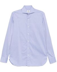 Luigi Borrelli Napoli - Chemise Boutonnée À Col Italien - Lyst