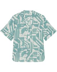 Marc O' Polo - Abstract-Print Short-Sleeve Blouse - Lyst