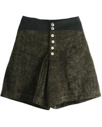 Commun's - Button-Down Crinkled Shorts - Lyst