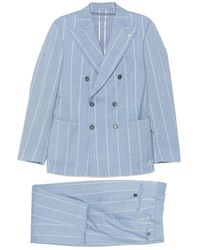 Luigi Bianchi - Pinstripe Double-Breasted Suit - Lyst