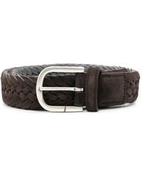 Canali - Ceinture À Boucle En Cuir Tissé - Lyst