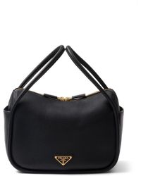 Prada - Logo-appliqué Leather Tote Bag - Lyst