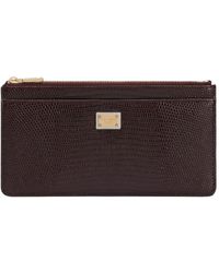 Dolce & Gabbana - Zip-Top Leather Card Holder - Lyst
