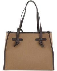MARCELLA CLUB - Medium Marcella Leather-Trim Canvas Shoulder Bag - Lyst
