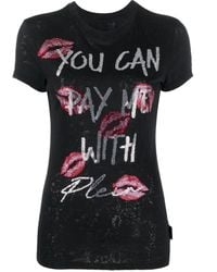 Philipp Plein - Rhinestone-Embellished T-Shirt - Lyst