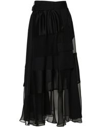 Sacai - Asymmetric Panelled Skirt - Lyst