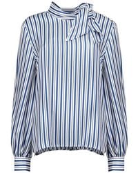 Max Mara - Pussy-Bow Striped Blouse - Lyst