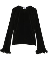 Moschino - Ruffled Long-Sleeve Top - Lyst