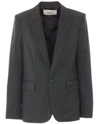 Zadig & Voltaire - Pinstriped Embroidered-Logo Blazer - Lyst