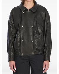 Saint Laurent - Leather Bomber Jacket - Lyst