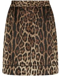 Dolce & Gabbana - Leopard Print Silk Shorts - Lyst
