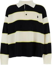 McQueen - And Long-Sleeve Polo Shirt With Logo Patch On The Front And All-Over Striped Motif - Lyst