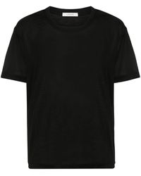 Lemaire - Semi-transparentes Seiden-T-Shirt - Lyst