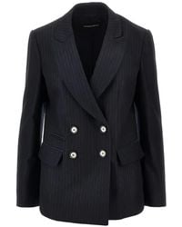 Emporio Armani - Pinstripe Double-Breasted Blazer - Lyst