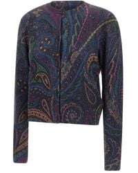 Etro - Vest Met Paisley-Print En Knopen - Lyst
