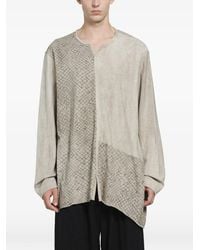 Ziggy Chen - Screen-Print V-Neck Long-Sleeve T-Shirt - Lyst