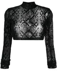Philipp Plein - Geometric-Print Cropped Top - Lyst