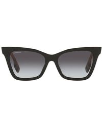Burberry - Check-Detail Oversized-Frame Sunglasses - Lyst