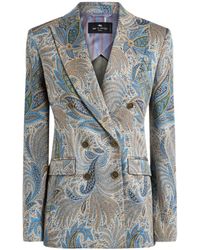 Etro - Zweireihige Jacke Mit Paisley-Jacquardmuster, Damen, Größe - Lyst