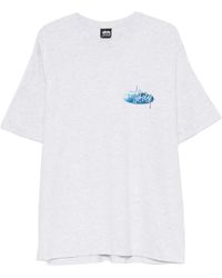Stussy - Wave Oval Logo-Print Cotton T-Shirt - Lyst