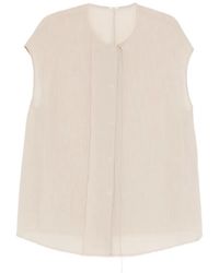 YEAREAST - Round-Collar Sleeveless Blouse - Lyst