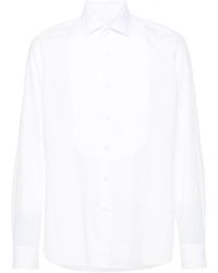Tagliatore - Plissé Poplin Cotton Shirt - Lyst