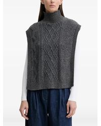 A.P.C. - Cable-Knit Funnel-Neck Gilet - Lyst