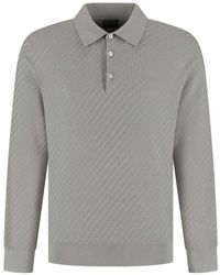 Brioni - Buttoned Long-Sleeve Polo Shirt - Lyst