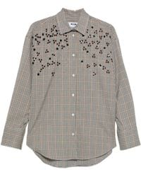 MSGM - Camicia Con Ricamo - Lyst