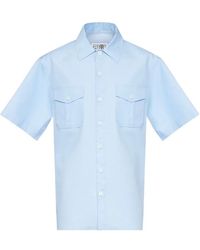 MM6 by Maison Margiela - Button-Down Short-Sleeve Cotton Shirt - Lyst
