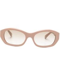 Balenciaga - Logo Oval-Frame Sunglasses - Lyst