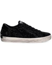 Crime London - Distressed Crystal-Embellished Sneakers - Lyst
