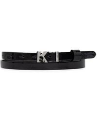 KARL LAGERFELD - Logo-Plaque Leather Belt - Lyst