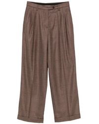 Aspesi - Check Pleated Trousers - Lyst