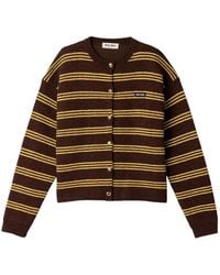 Miu Miu - Horizontal-Stripe Button-Up Cardigan - Lyst
