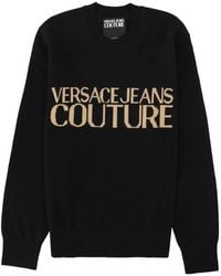 Versace Jeans Couture - Logo-Intarsia Crew-Neck Sweater - Lyst