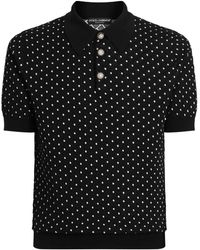 Dolce & Gabbana - Polka-Dot Buttoned Polo Shirt - Lyst