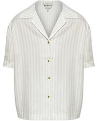 Munthe - Brianda Pinstripe-Pattern Short-Sleeved Shirt - Lyst