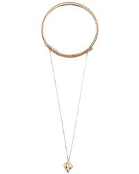 Bimba Y Lola - Crystal Choker Necklace With Chain And Bow - Lyst