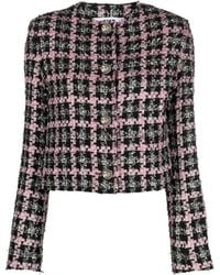 MSGM - Plaid Checked Tweed Jacket - Lyst